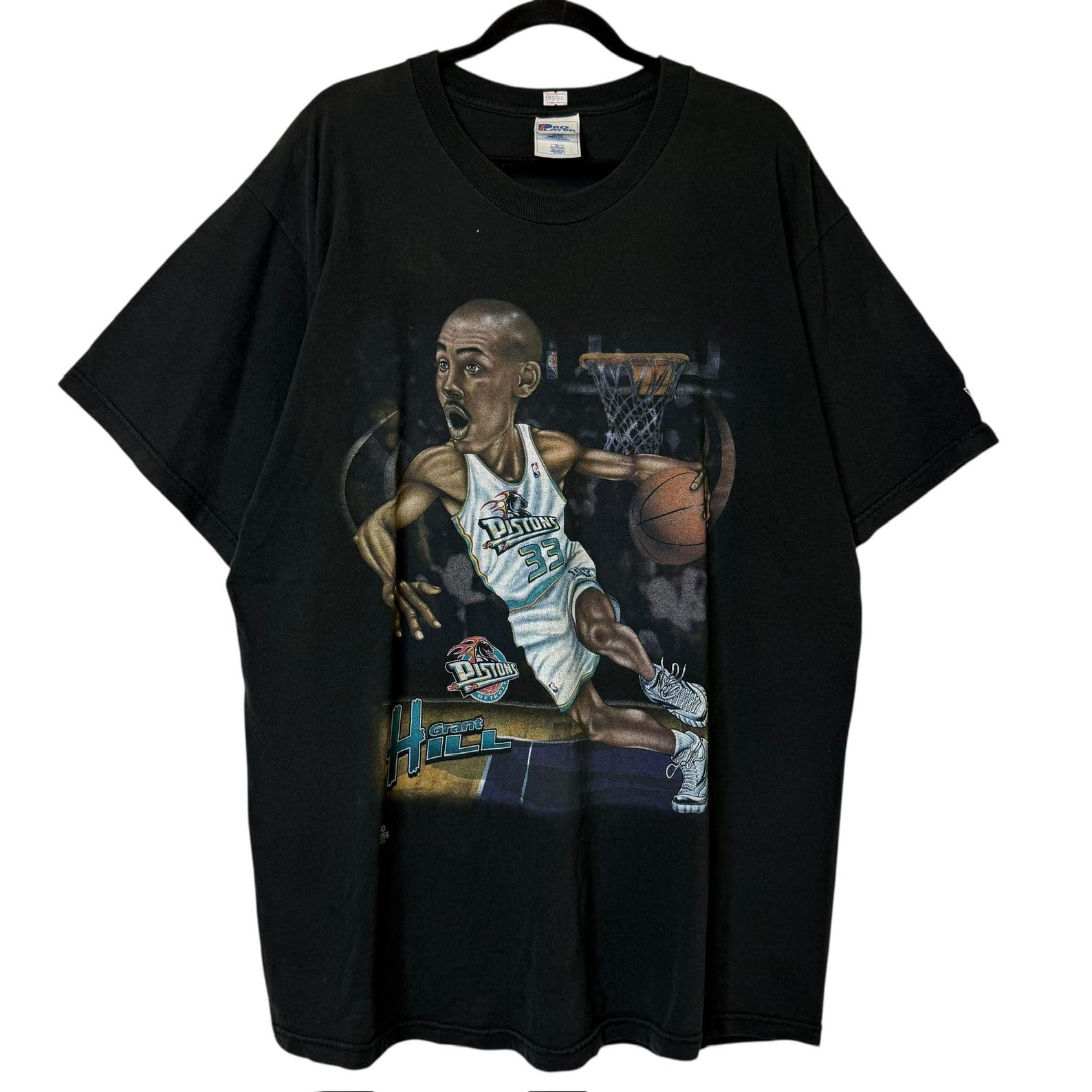 90s Grant Hill Detroit Pistons NBA T shirt Sz L (X950) 2XL