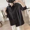 Cotton Shirt Women's New Spring Autumn Loose Korean Style Simple Design Irregular Top