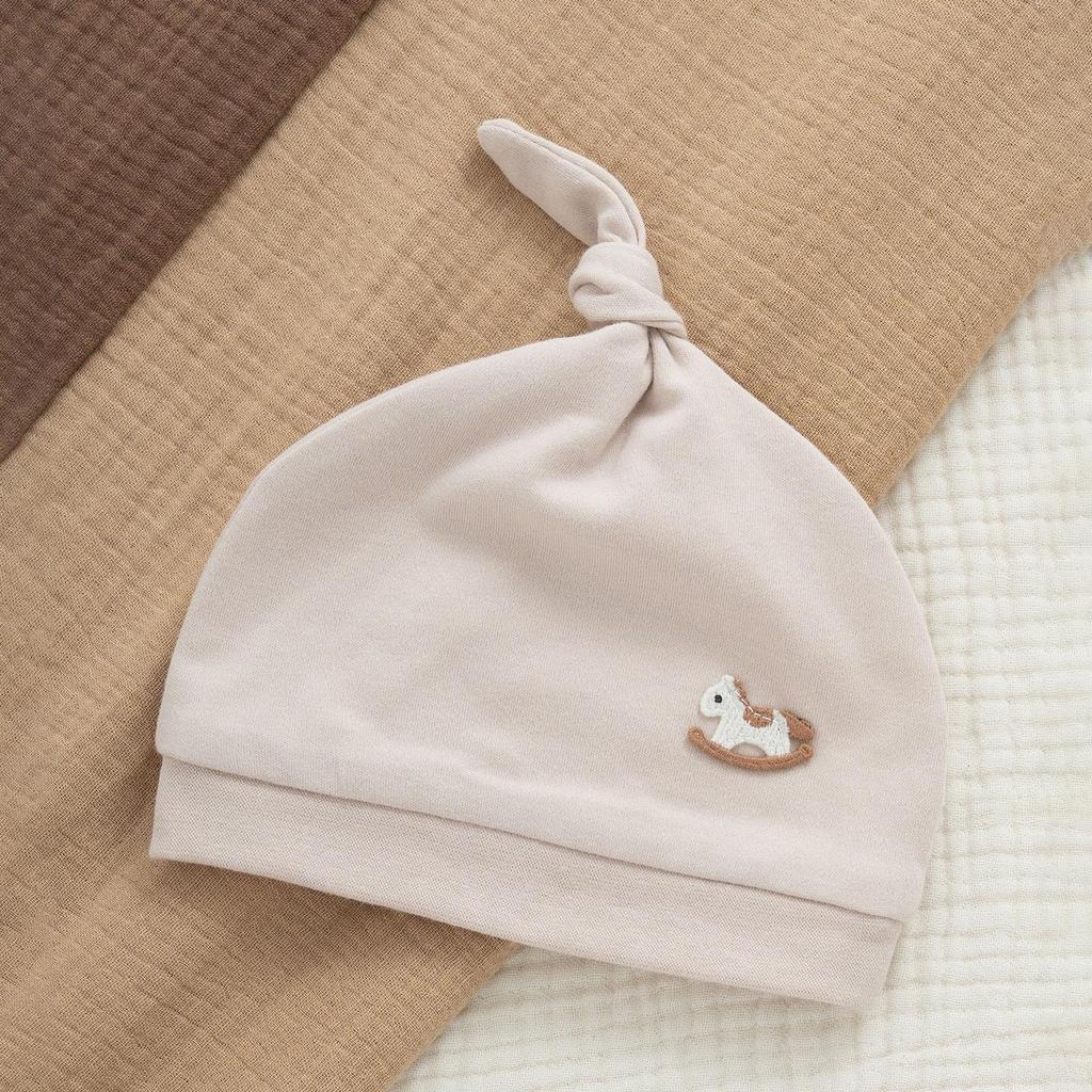 Unisex Yenidoğan Bebek Şapkası, 0-3 Ay, Saf Pamuk, Yumuşak, Çift Katmanlı, Sonbahar/Kış için İdeal