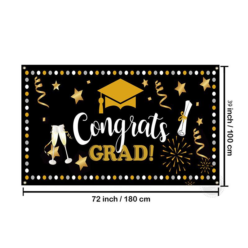 Abschlussfeier Hintergrunddekoration Abschlussjahrgang 2022 Kuchentisch Fotohintergrund Glückwunsch Absolventen Absolventenhut Foto-Requisiten