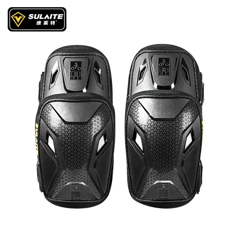 Lightweight Motorcycle Knee Guards with Reflective Strips – 4D TPU Anti-Fall Design for Winter/Summer Riding, Unisex Safety Gear чёрный