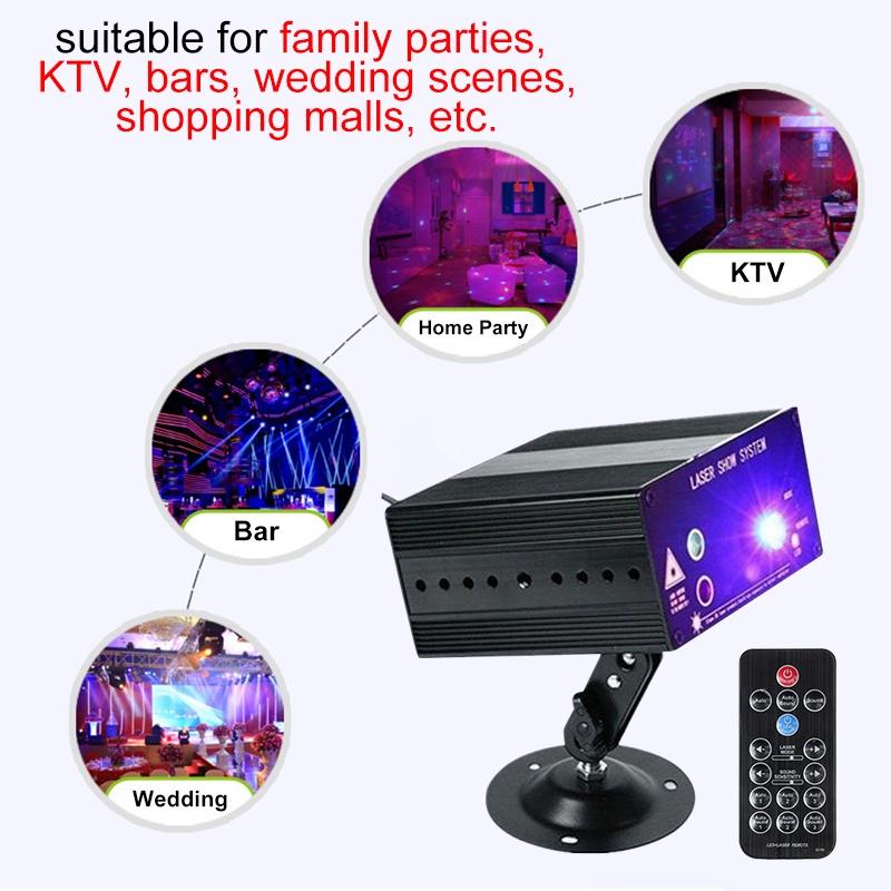 120 Modes Sound Activated Party Light Strobes Laser Light 9W RGB LED Stage Light Christmas DJ Club Home KTV Party Bar