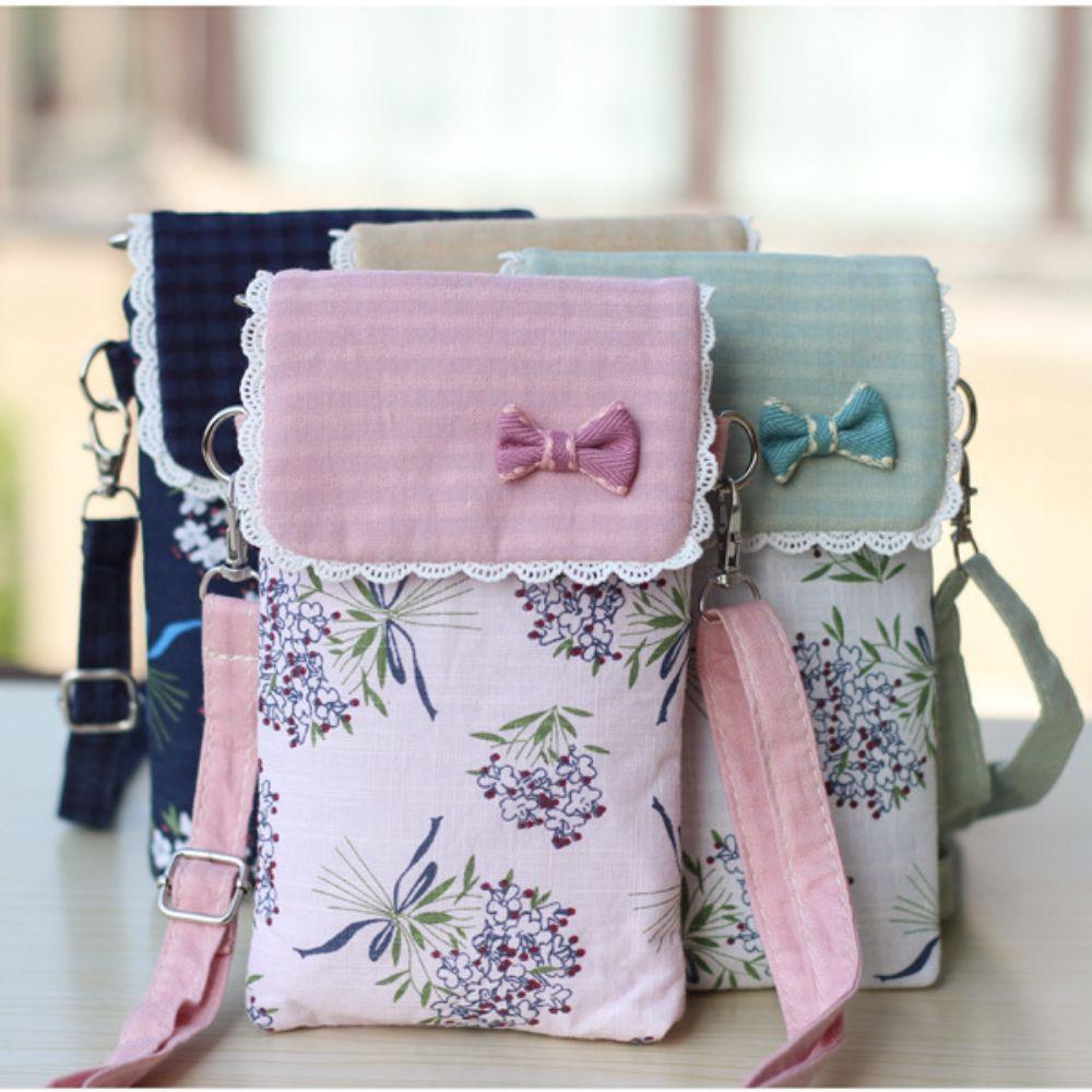 

3 Layers Mobile Phone Crossbody Bag Sweet Women s Messenger Bag Coin Purse Mobile Phone Bag Summer green-lattice