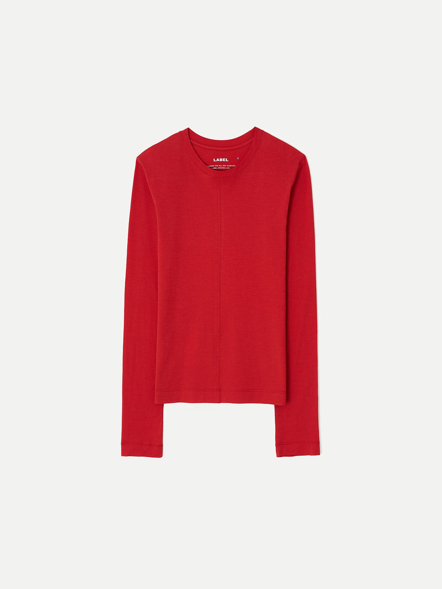 Label Archive W Gia Long Sleeve Cotton Top Scarlet 1
