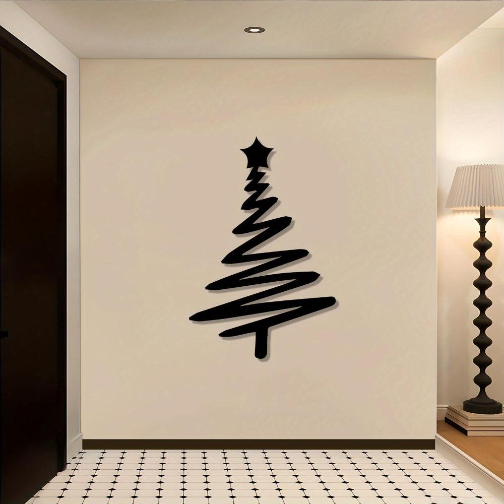 Vintage Metal Christmas Tree Wall Art Flat Retro Holiday Home Decor