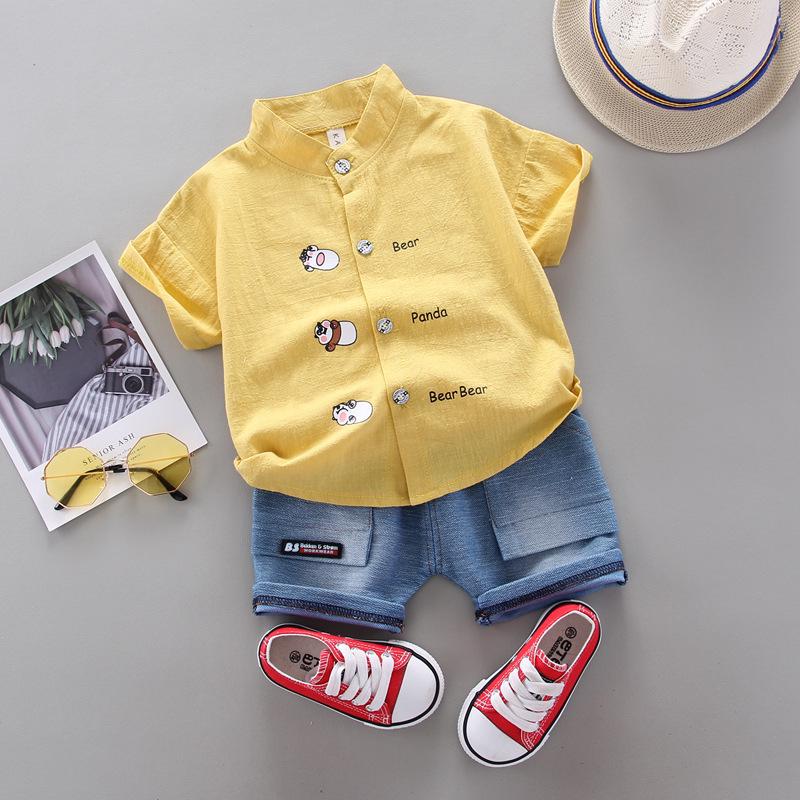 Tenue d'été à manches courtes pour petit garçon: Ensemble deux pièces mignon et beau