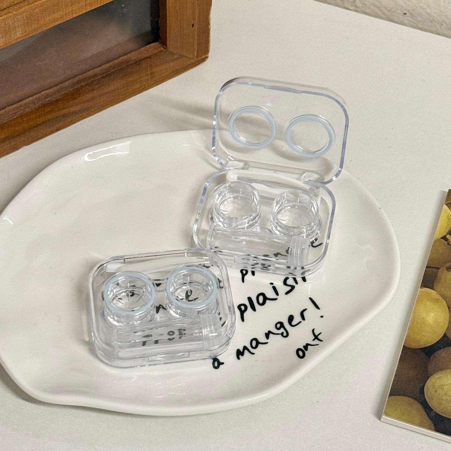 

Portable Transparent Contact Lens Box Mini All-in-one Companion Box Contact Lens Case Girls Women Travel Contact Lenses Case