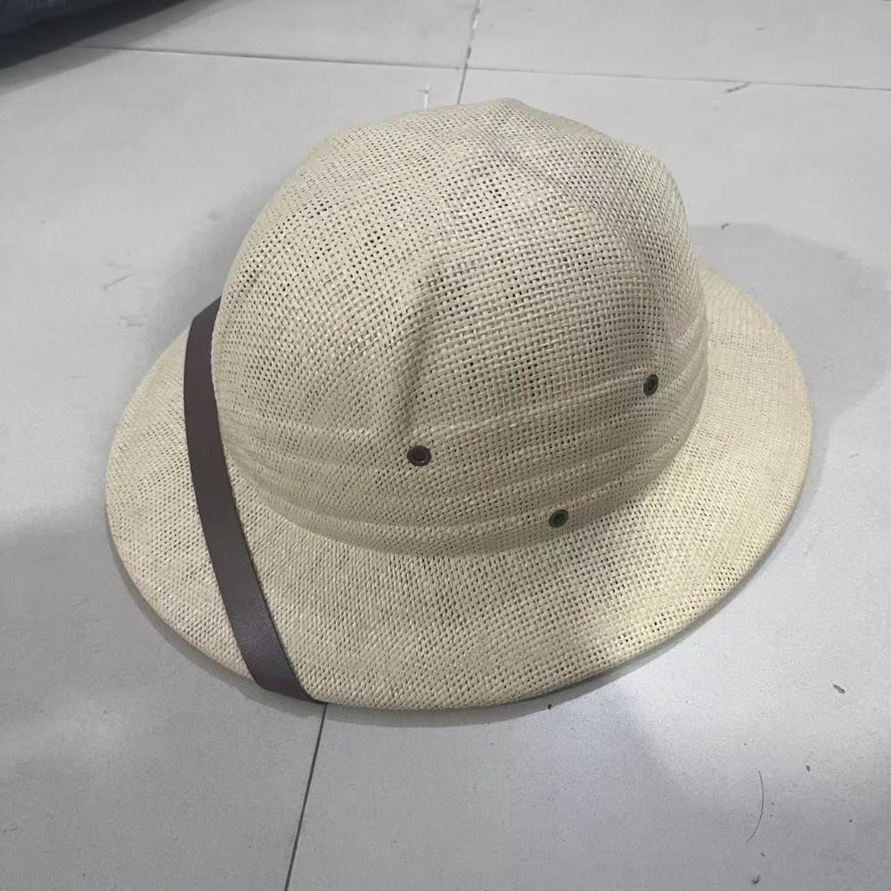 Big Size Fedora Sun Hat Straw Material Jazz Bucket Hat Beach Hard Straw Hat Outdoor Use