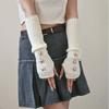 Solid Color Y2K Star Arm Cover Elastic Warmer Long Cuff Knitted Fingerless Sleeves  Winter