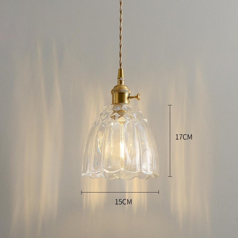 Französische Romantik Wabi-Sabi Kupfer-Pendelleuchte - Retro Japanisches Glas für Schlafzimmer, Balkon oder Flur