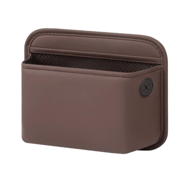 

Leather Car Trash Can Featuring Leakproof Design Storage Box Large Capacity And Easy Cleaning For Vehicle Interior Use