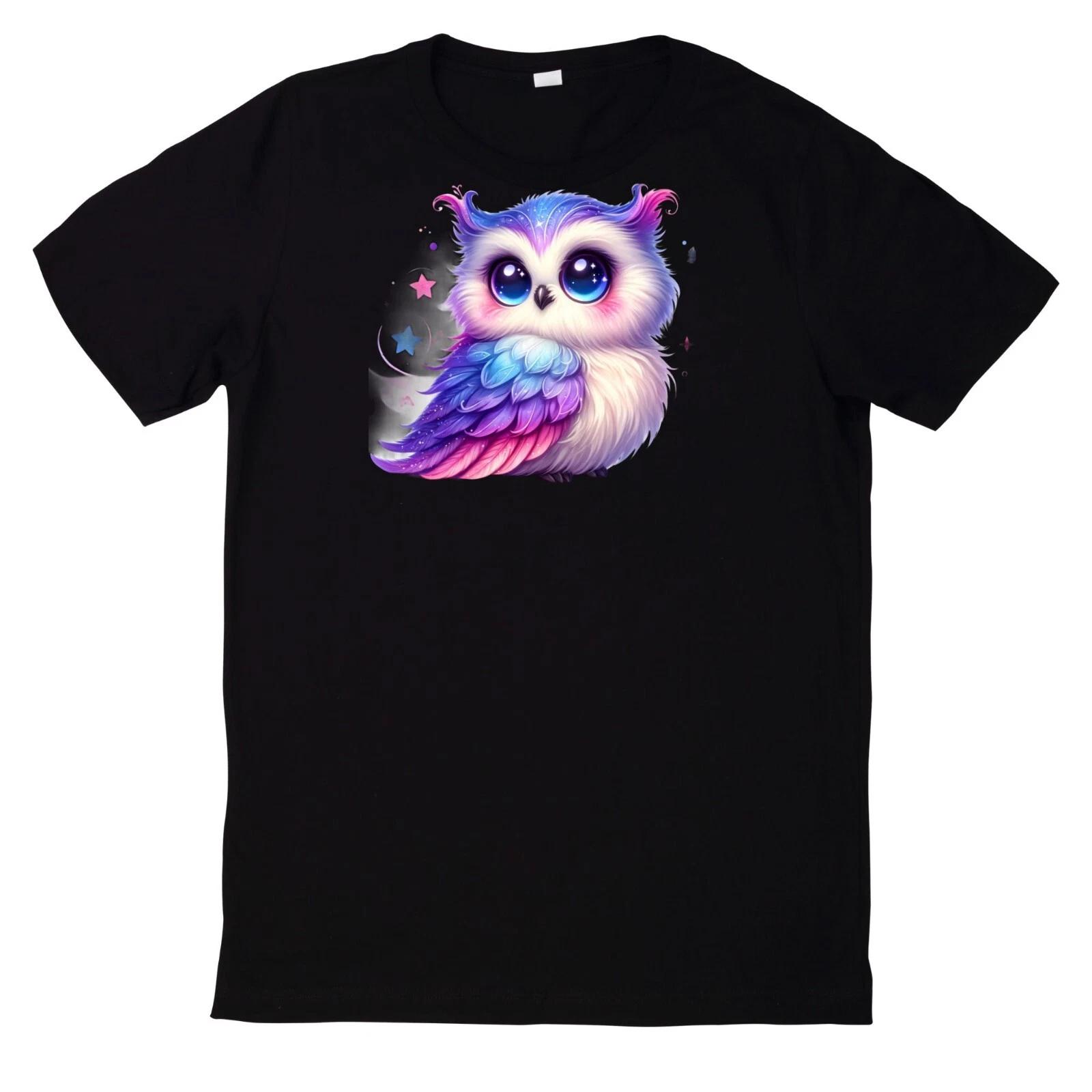 T-Shirt Niedliche Glitzernde süße Eule M