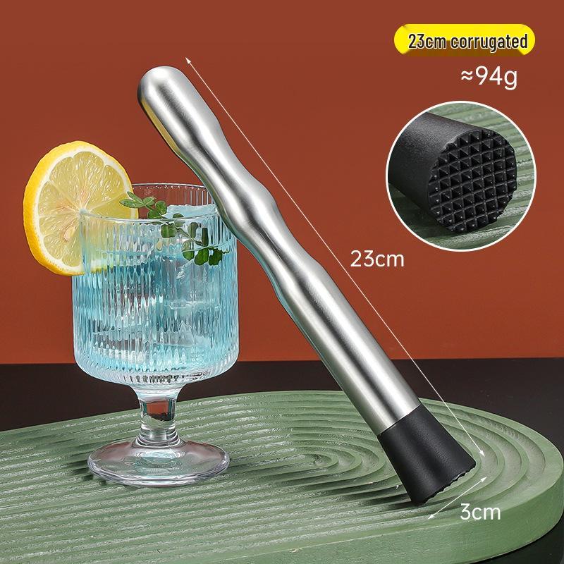 Stainless Steel Ice Crusher & Cocktail Muddler - Plastic Milk Tea & Lemon Hammer Bar Tool