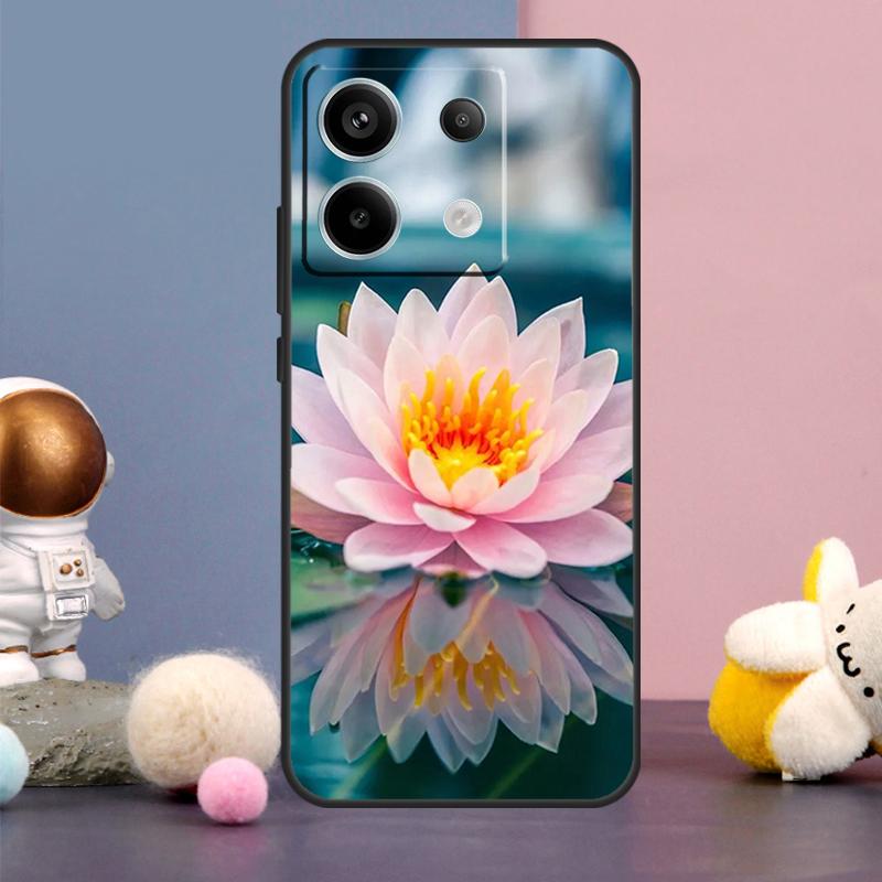 Flower Lotus Case For Xiaomi Redmi Note 14 9 10 11 12 13 15 Pro Plus Redmi 15 15C 10C 12C 13C 14C Cover