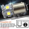 Ruiandsion 2pcs 6V S25 1157 BAY15D LED Bulb Step-Pin 180° 5050 12SMD Tail Lamp Brake Lamp, White 6000K