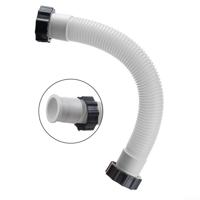 Lot de 2 tuyaux pour pompe filtre à sable piscine 40,6 cm – polyéthylène avec raccords écrous