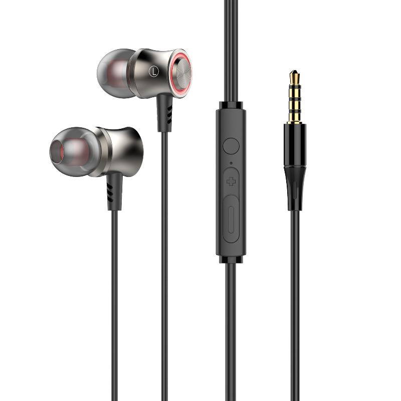 Nuovo Auricolare Metallico Subwoofer Cablato per Musica e Giochi E-sports