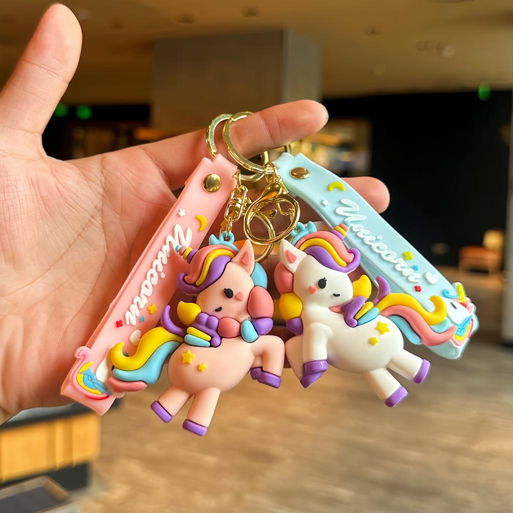 Colorful Horse Cartoon Colorful Unicorn Keychain Pendant Exquisite Girls Backpack Keychain Cute Pendant