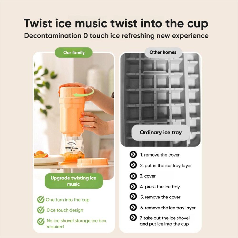 Multifunctional Rotating Ice Tray One-touch Ice Removal Homemade Ice Cube Mold New Twist Ice Cup