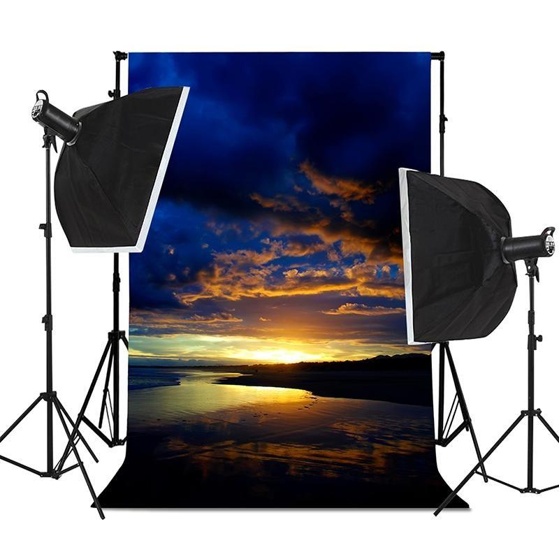 Telón de Fondo Escenario Atardecer Playa Marítima, Accesorios Fotográficos de Fondo, para Decoración del Hogar, Fiestas, Estudios, Celebraciones al Aire Libre, Boda
