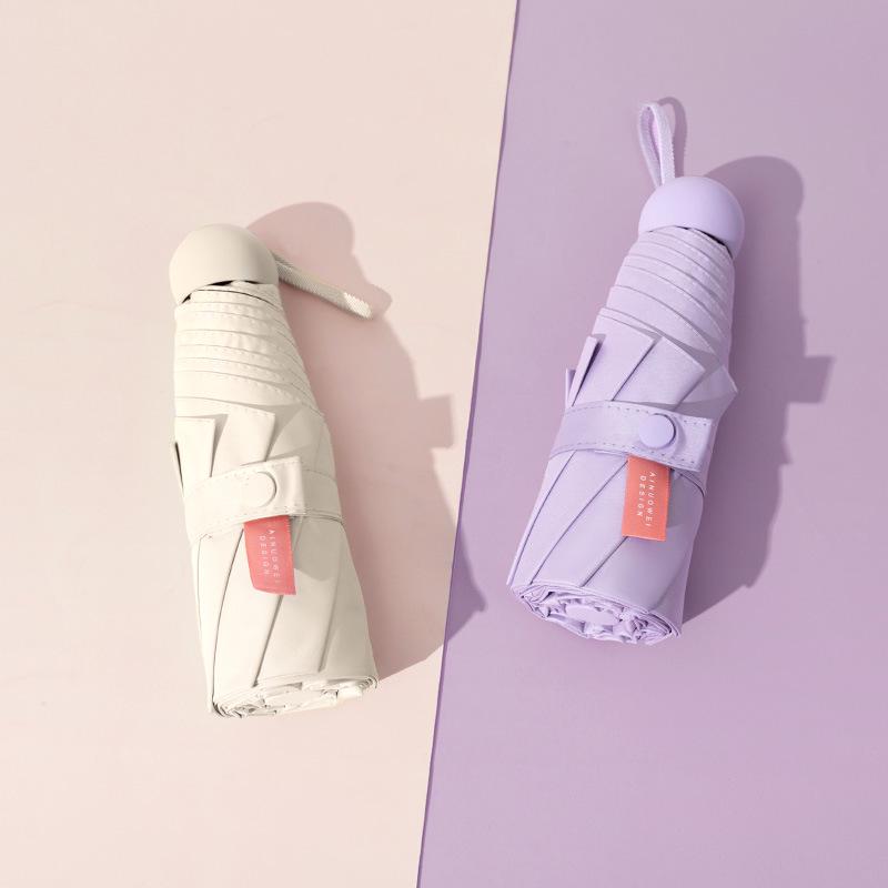 Mini Capsule Sun Protection UV Umbrella for Women - Customizable Sunshade & Rain Protection
