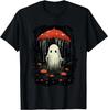 Halloween Cottagecore Ghost Mushroom Spooky T- Shirt