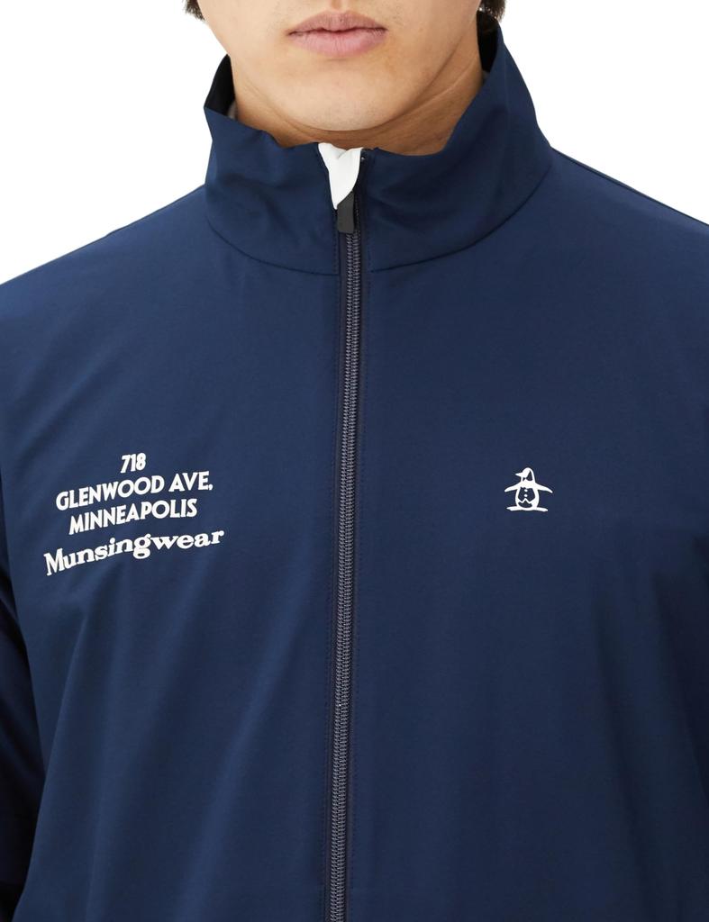 Munsingwear MGMXJK04 Light Golf NV00 Size LL Men's Water-Repellent, Stretch, Rain, Full-Zip Blouson, (Navy),