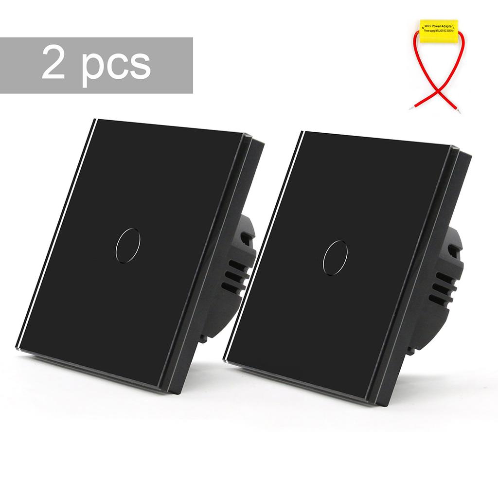 BSEED 1/2/3Gang Wifi Touch Switches 2Way Wall Light Switches Stairs Glass Tuya Smart Life Alice Control No Neutral 2 Pack