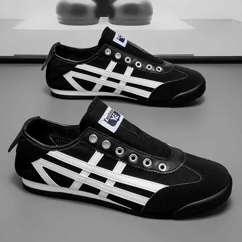 

Men s single shoes new summer breathable lazy lace-up Forrest Gump shoes versatile board shoes men s lightweight versatile shoes 44