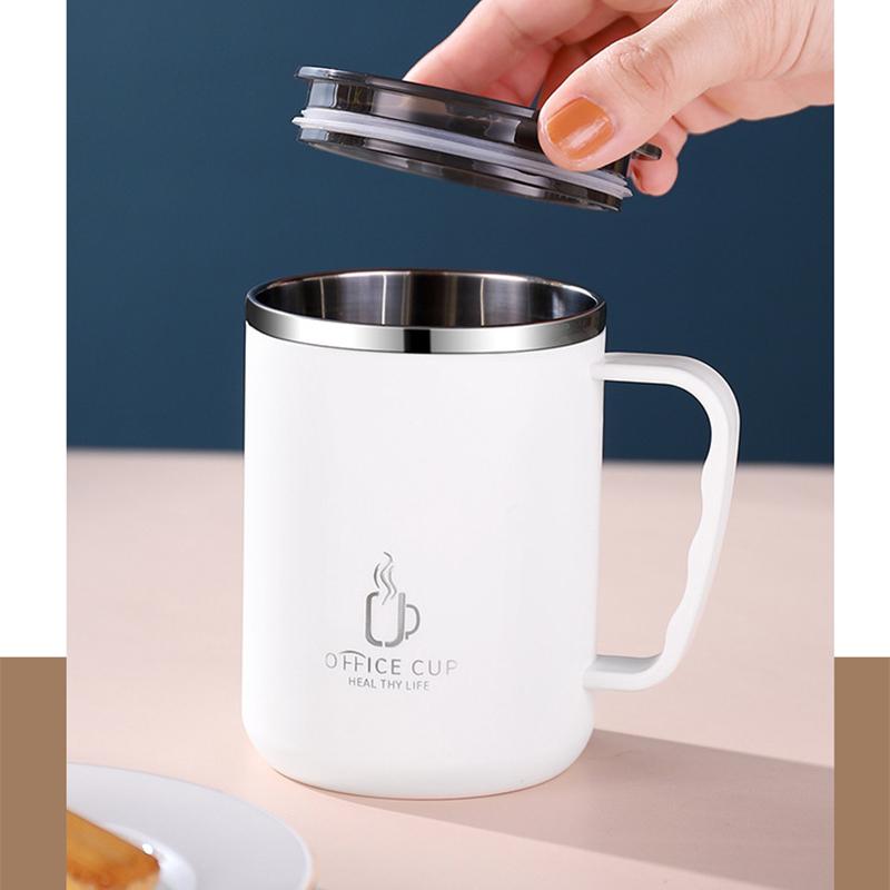 Stainless Steel Insulated Coffee Mug with Handle Double Wall Vacuum Travel Mug Heat Resistant Tumbler Cup with Sliding Lid