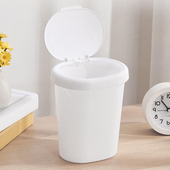 Garbage Can with Lid to Prevent Odor Desktop Trash Bin Small Kitchen Trash Can Easy Open Portable Waste Container