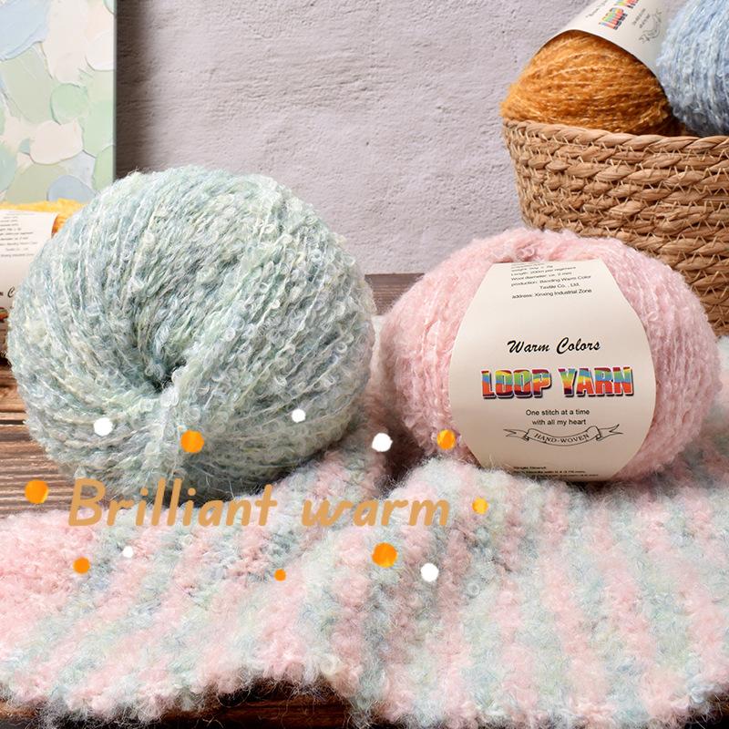 50g/roll Blended Coil Yarn Teddy Roll Yarn Soft Knitted Crochet Dyeing Yarns DIY Hand Knitted Crochet Knitted Sweater Hat Doll
