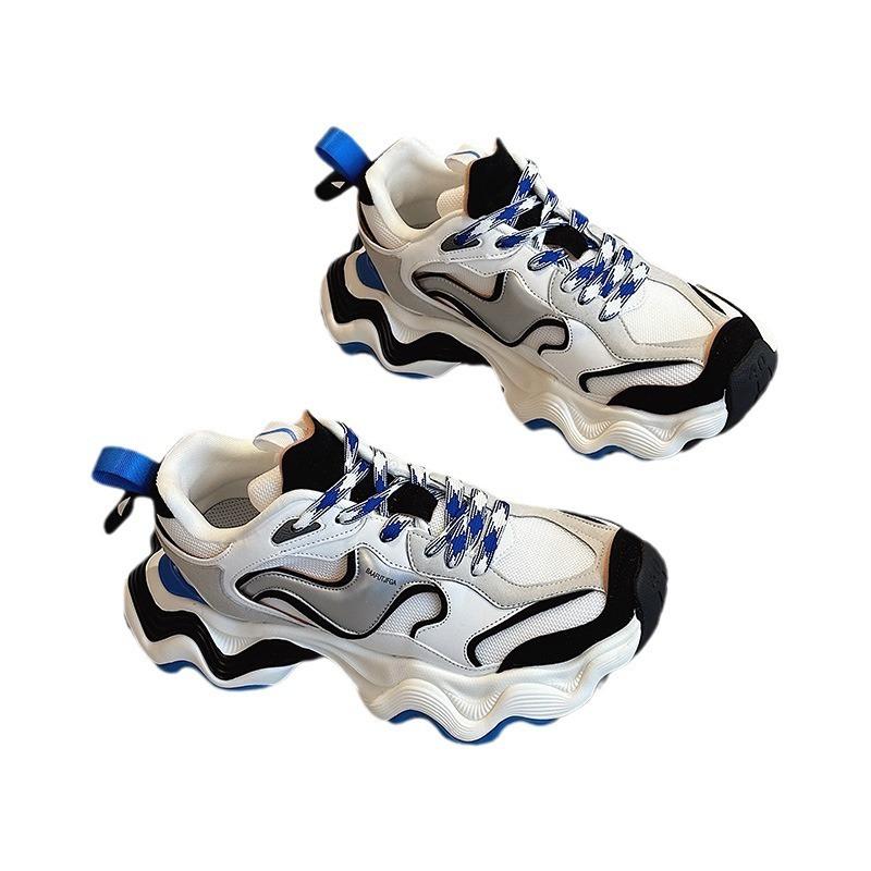 Wave Platform Women's Spring and Summer Platform Sports Shoes Trendy Brand Mesh Breathable Casual Shoes