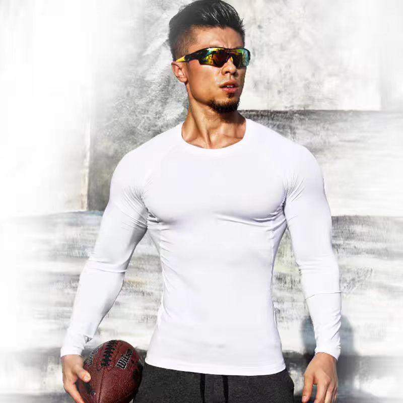 Men's Long Sleeve Compression Running T-Shirt - High Elasticity, Quick-Dry, Perfect for Training and Basketball.
