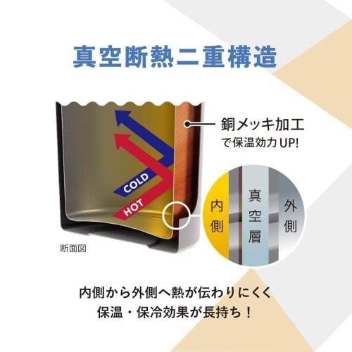 Atlas AW-601NV Water Bottle, 640ml Capacity, Cold/Hot Water Insulation, Lightweight, Vacuum Insulated, Double Stainless Steel, One-Touch Mug, Navy Blu