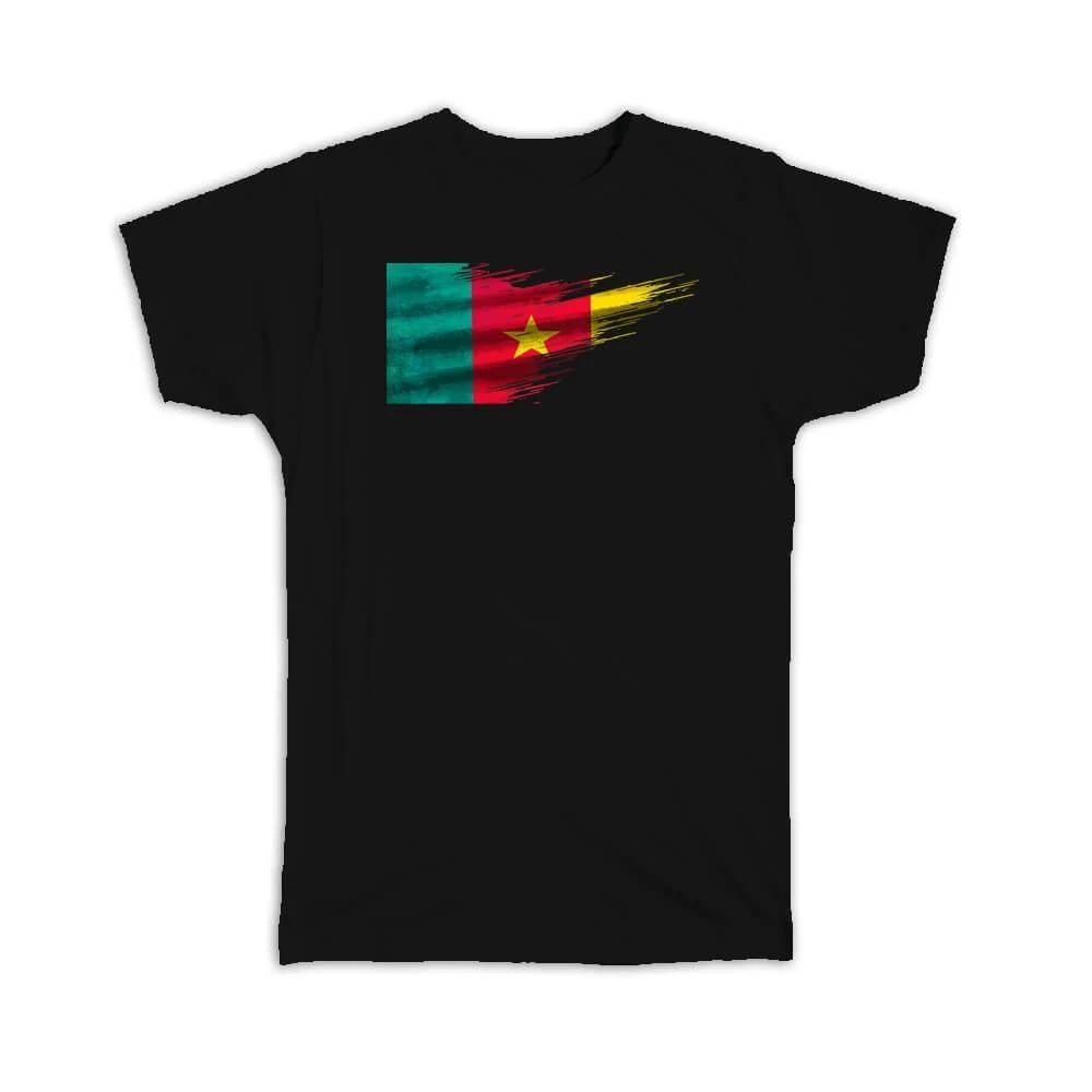 Gift T-Shirt : Cameroon Flag Modern Country Expat 3XL