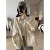 Stylish Niche Style All Cotton Loose Slim Looking Long Sleeve Tooling