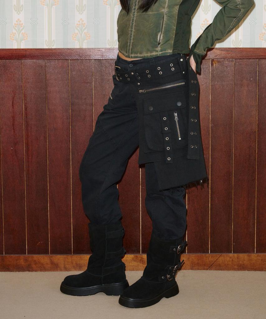 Khiho Portrel Fur Boots Black