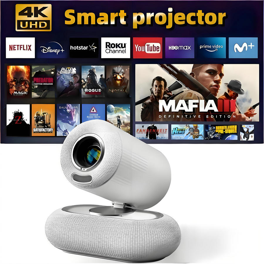 

Vivicine K8 Android 13 Home Theater Projector Native 1080P 4K WiFi Bluetooth Auto Focus Auto Keystone білий