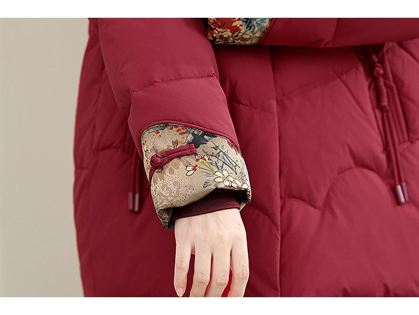 Genuine Mid-Length Women's Down Jacket - 90% White Duck Fill, Stylish for Moms and Grandmas, Thickened for Warmth