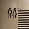 3D Printed Bathroom Door Sign Male & Female Restrooms Symbol Door Decor Restaurant Hotel Cafe Toilet Signage Wall Sticker