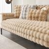 Rabbit Plush Sofa Cushion Winter Thickened Plush Simple Non-Slip Seat Cushion Leather Sofa Back Towel  Can Be Labeled