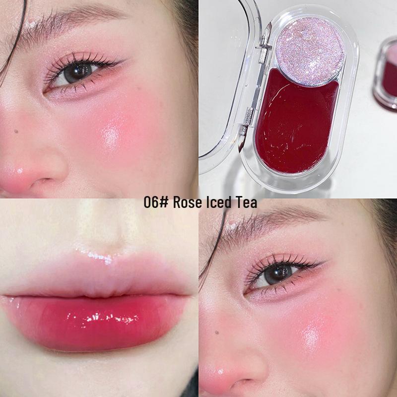 Gege Bear Dual Highlight & Blush Cream for Lips & Cheeks - Natural Brightening Makeup Palette