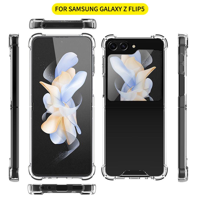 Für Samsung Galaxy Z Flip5 5G Faltbares Design Handyhülle PC+TPU HD Klar Handy Rückseite