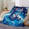 1pz Coperta con Stampa Stitch - Morbida, Coperta per Tutte le Stagioni per Soggiorno, Camera da Letto, Viaggio