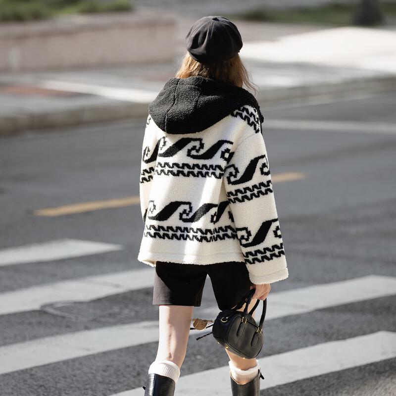 TonLion 2025 Zimowy Krótki Płaszcz z Futra Sztucznego ze Zintegrowanym Kapturem