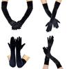 Lange Ärmel Opernshow-Handschuhe für Damen Samthandschuhe 1920er Flapper Dehnbar Ellbogenlang Halloween-Kostümhandschuhe