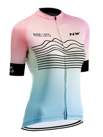 NW Women s Summer Short-Sleeve Cycling Jersey Suspender Set Breathable Quick-Dry Mountain Bike Team Edition Cycling Jersey XS