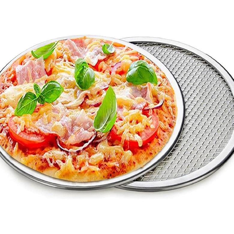 2 Pack 12-Inch Pizza Screen,Aluminum Pizza Baking Screen, Seamless