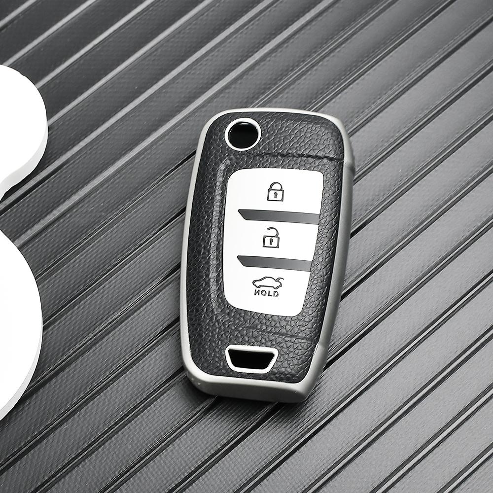 

Tpu Leather Car Flip Key Case Cover Fob For Hyundai Santa Fe Tucson Verna Celesta Accent Elantra Solaris I30 I35 I40 Ix35 Sonata